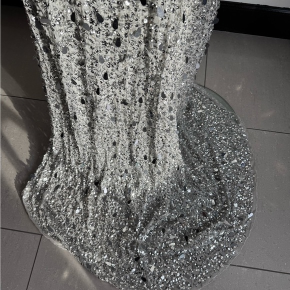 Sherri Hill Silver Sequin Dress - Picture 8 of 8